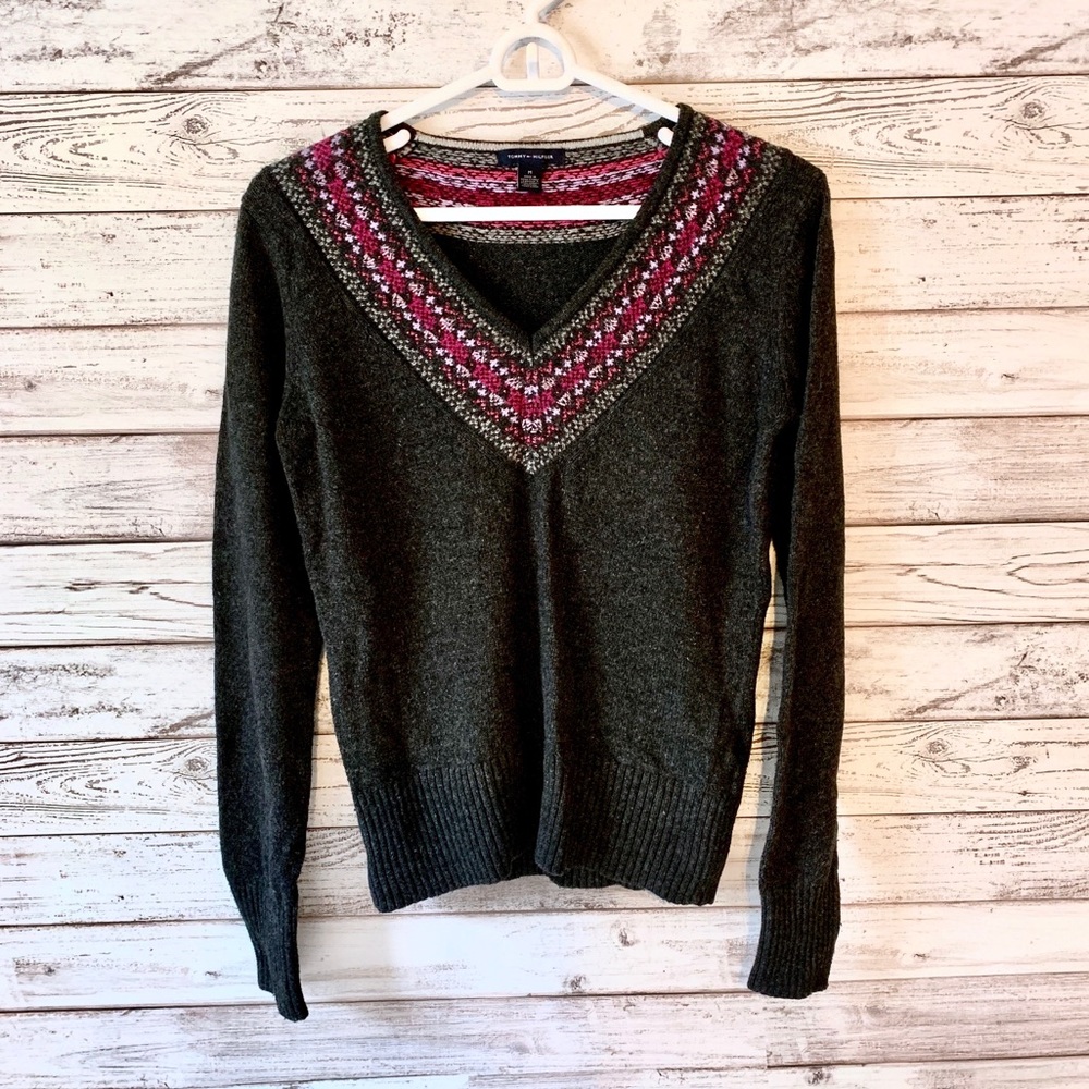Tommy Hilfiger Sequin V Neck Sweater